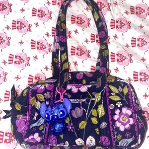 Vera Bradley Purple and Black Floral Shoulder Bag